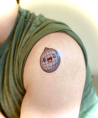 Disco Ball logo temporary tattoo